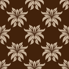 Dainty brown floral seamless pattern