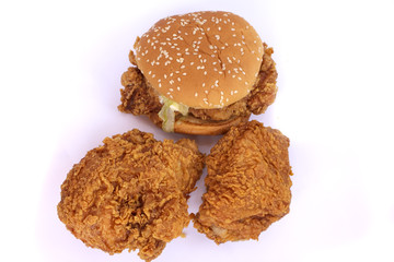 fast food collection on on white background