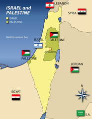 israel and palestine map
