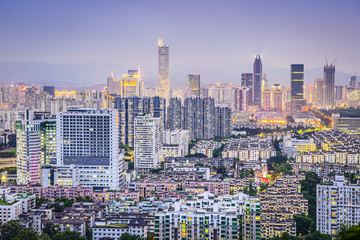 Fototapeta na wymiar Shenzhen, China Downtown Cityscape