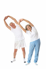 Senior couple exercising