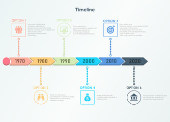 Retro timeline infographic. Trendy modern design template