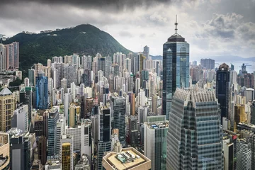Wandcirkels tuinposter Hong Kong China City Skyline © SeanPavonePhoto