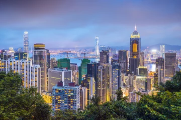 Foto auf Acrylglas Hong Kong Skyline von Hongkong China