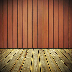  Wooden deck floor and wall