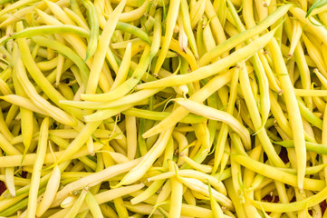 Yellow beans on display at the market