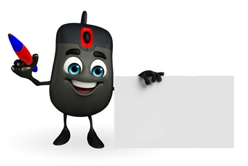 Computer Mouse Character with sign