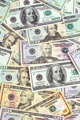 Viele Dollar Geldscheine