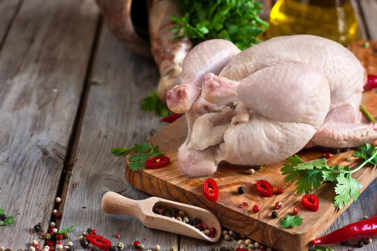 Raw chicken background