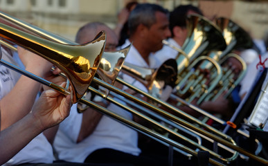 Fototapeta premium trombone and music