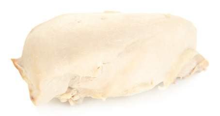 Boiled chicken breast isolated on white