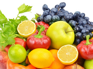 Naklejka na ściany i meble set of fruits and vegetables