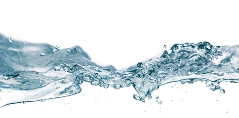 Abwaschbare Fototapete Wasser Spritzwasser isoliert auf weiss. Nahaufnahme von Spritzer Wasserform