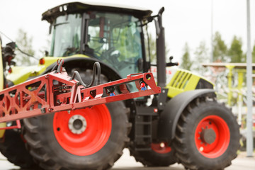Tractor sprayer nozzle close-up
