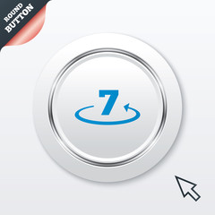 Return of goods within 7 days sign icon.