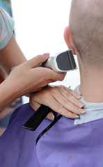 Young man in beauty salon