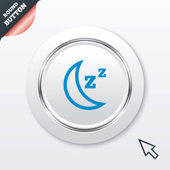 Sleep sign icon. Moon with zzz button.