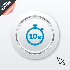 Timer 10s sign icon. Stopwatch symbol.