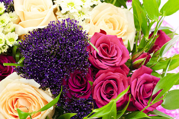Colorful Flowers Bouquet Isolated on White Background