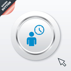 Person waiting sign icon. Time symbol.