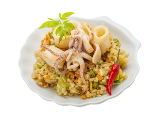 Fried rice with calamari