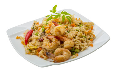 Fried rice with shrimps