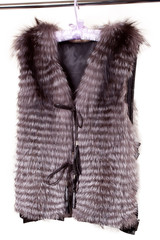 Fur vest isolated on white