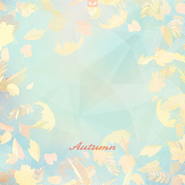 Abstract autumn illustration with maple Leaves.