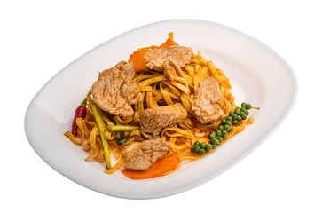 Fried noodles with pork