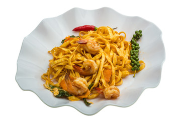 Fried noodles with shrimps