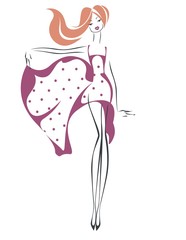 Девушка в стиле ретро