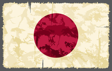 Japanese grunge flag. Vector illustration