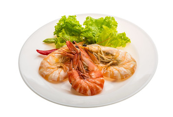 Boiled king prawns
