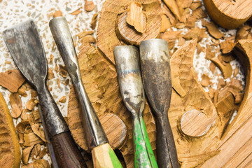 Tools of the woodcarver