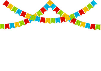 Obraz premium Color party flags on white background