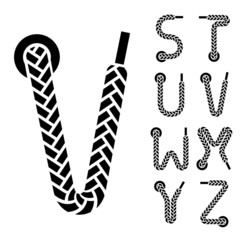 vector shoe lace alphabet letters part 3