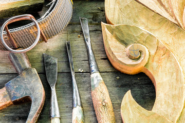 Tools of the woodcarver
