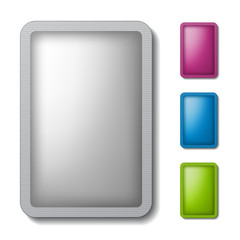 vector sachet packaging silver color