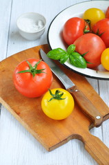 Fresh ripe tomatoes, selective focus