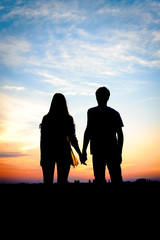 Fototapeta na wymiar Young couple in love outdoor