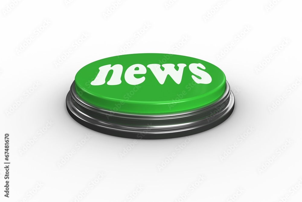 Poster news on digitally generated green push button