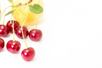 wet cherries and apricot macro