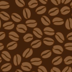 Coffee seamless pattern. Dark background. Vector.