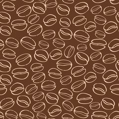 Coffee seamless pattern. Dark. Vector.