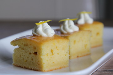 Lemon Cake with whipped cream