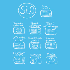 Search engine - vector seo doodle concept