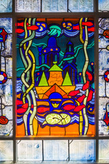 Multicolored stained glass church window