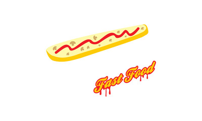 Fast food zapiekanka logo - obrazy, fototapety, plakaty