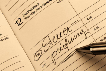 Eintrag im Kalender: Steuerprüfung