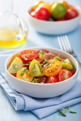 healthy salad with colorful tomatoes